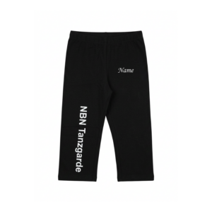 Kinder Leggins schwarz 3/4 - mit Aufschrift NBN Tanzgarde